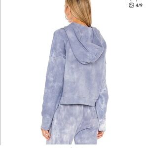LoveShackFancy Lavender Tie-Dye Cropped Hoodie